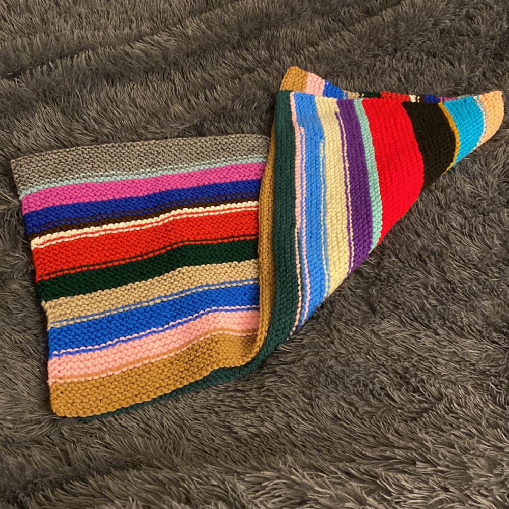 Striped Knit Afghan - Picture 4 of 7
